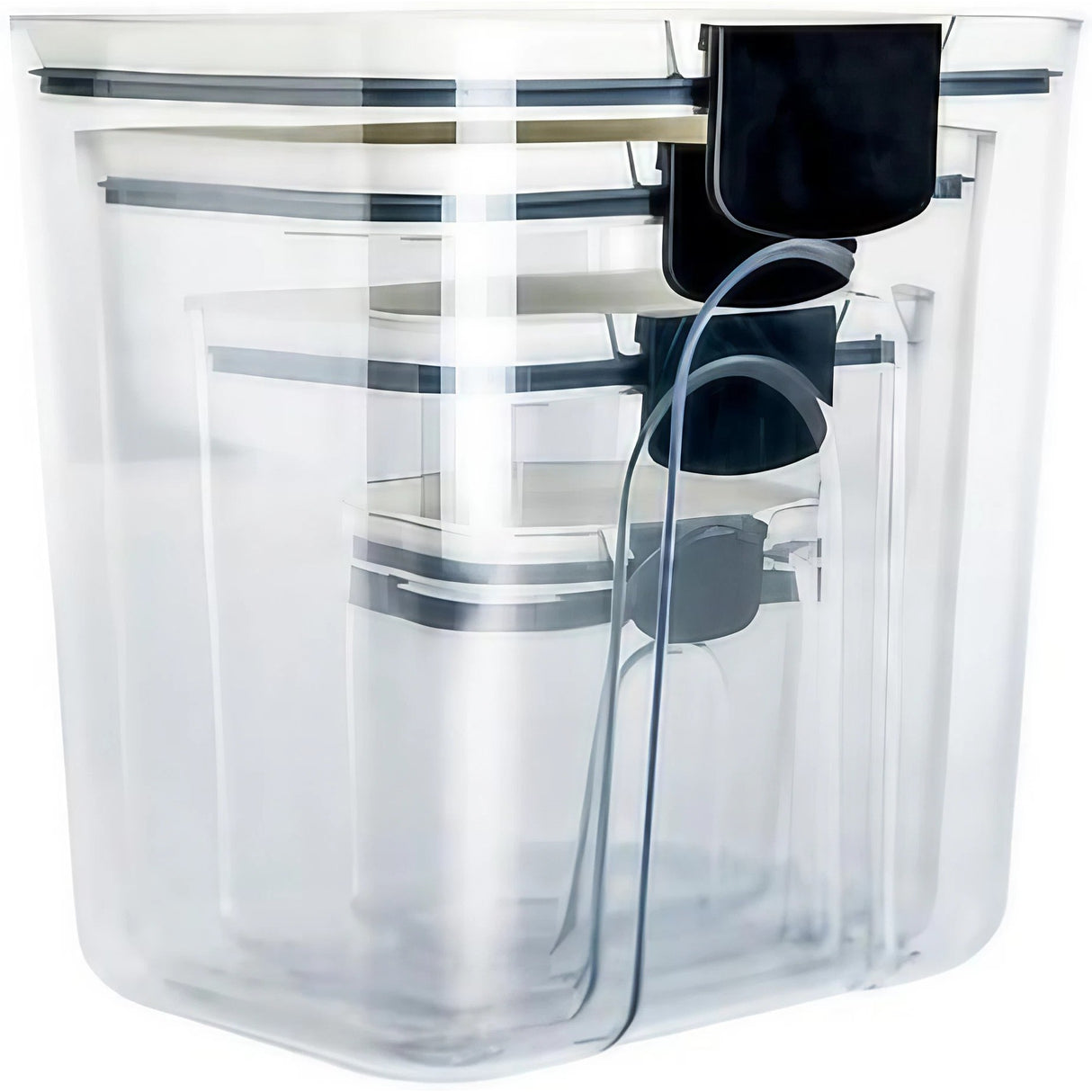Set 4 Recipiente Depozitare Alimente, Pentru Organizare Bucatarie, Cu Inchidere Ermetica, Transparent, Plastic Fara Bpa, Compatibile Cu Masina De Spalat Vase, Diferite Dimensiuni, 350 Ml, 1300 Ml, 2700 Ml, 4600 Ml - vivimall.ro