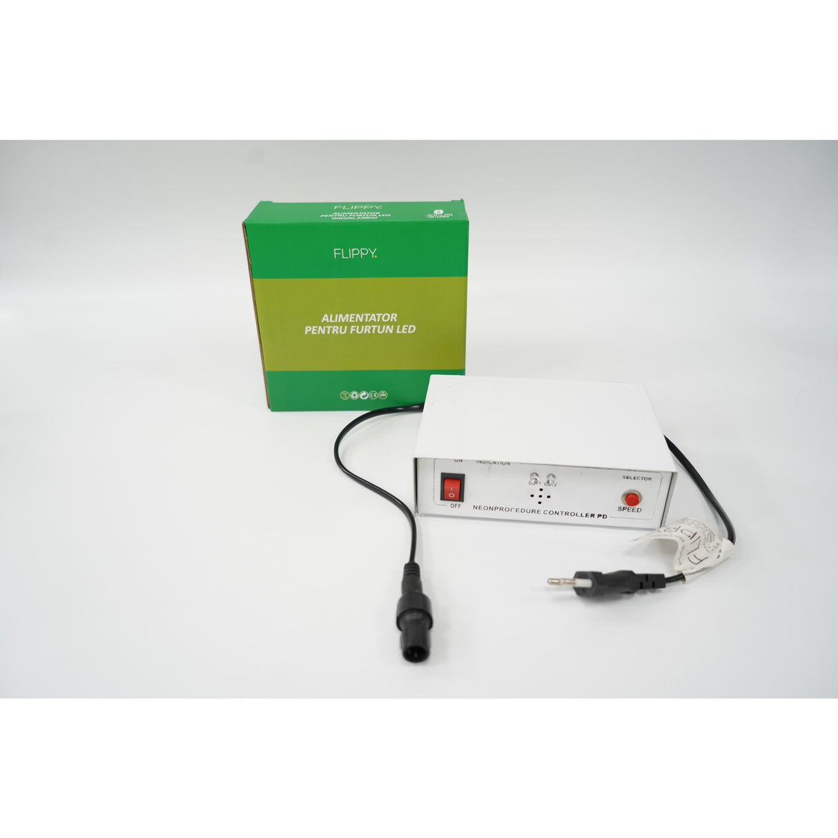 Alimentator pentru futun luminos, rezista pana la 100m, Flippy, 8 jocuri de lumini, negru - vivimall.ro