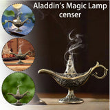 Arzător tămâie Flipppy Lampă Aladin bronz, detaliu capac perforat decorativ