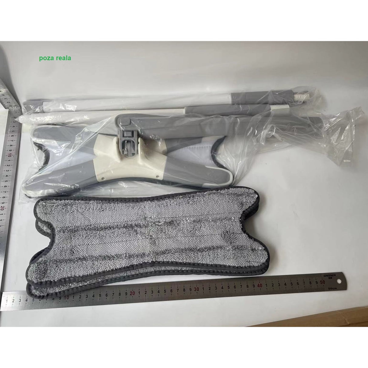 Mop Plat, Cu Sistem De Stoarcere, 2 Lavete Incluse, Lungime Telescopica 140 Cm - vivimall.ro