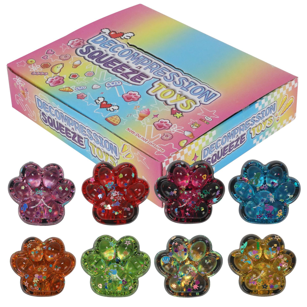 Ambalaj pentru Jucarii Antistres Squishy Cat Paw, Vivimall, cu Revenire Lenta, 27 x 24 x 8 cm, Roz