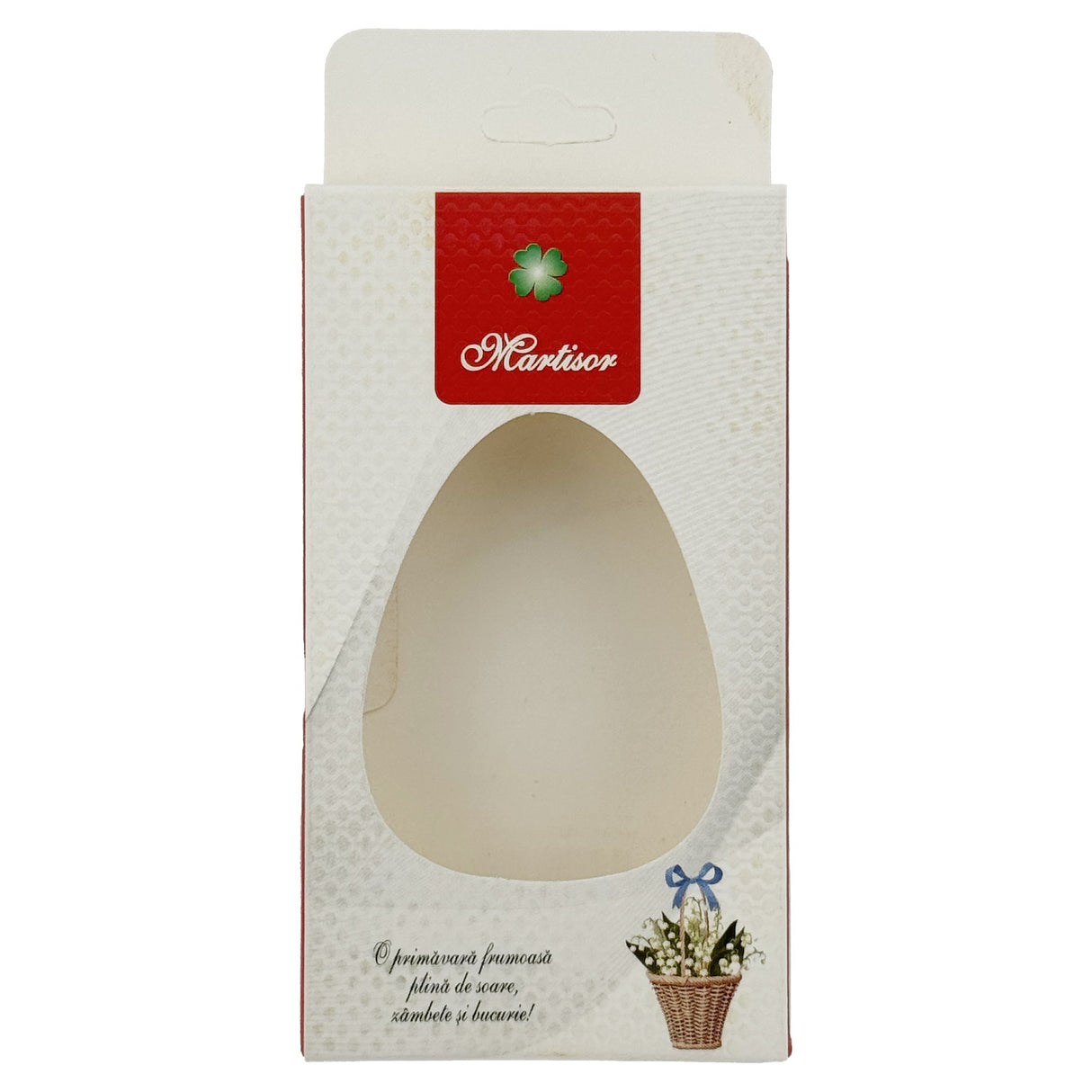Cutii carton martișoare Flippy set 200 bucăți, model Coș cu Flori alb și roșu, vedere de ansamblu