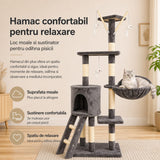 Platforme și scară de cățărare ansamblu Flippy pentru pisici, detaliu structură din lemn natural