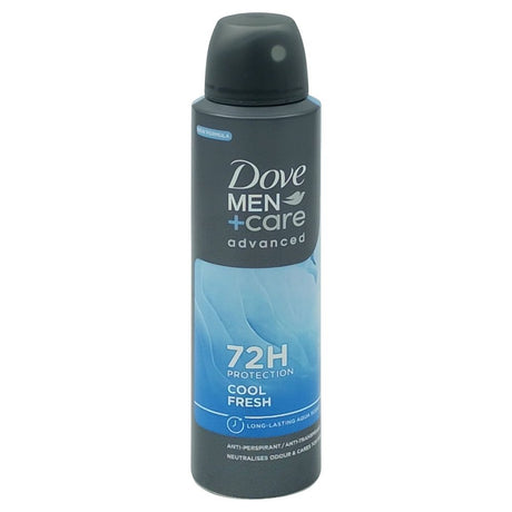 Antiperspirant deodorant spray Dove Men Advanced Care Cool Fresh, flacon 150 ml, vedere frontală