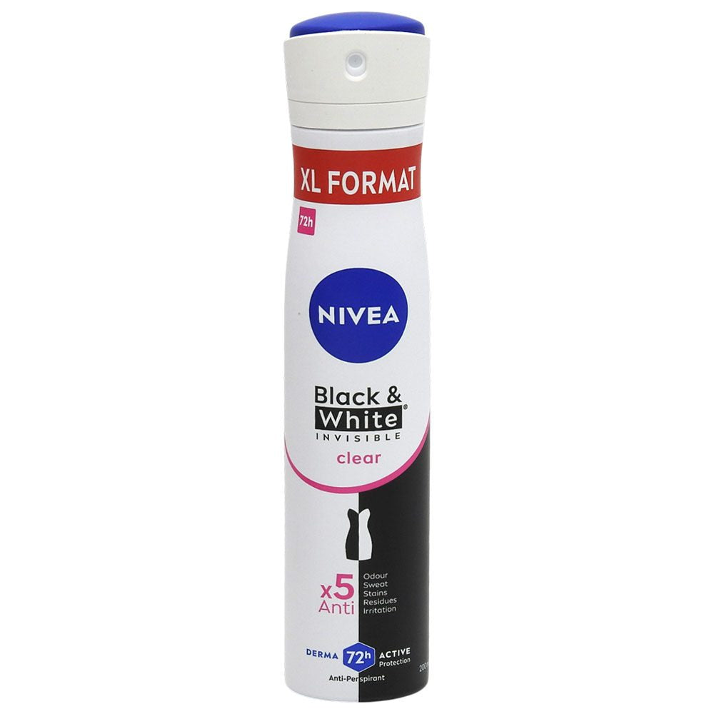 Antiperspirant Deodorant, Nivea, 200 ml Invisible Bw Clear