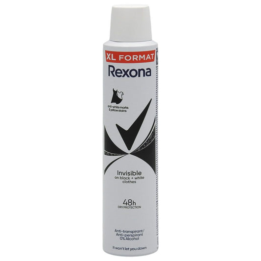 Antiperspirant Deodorant, Rexona, 200 ml Invisible Black si White