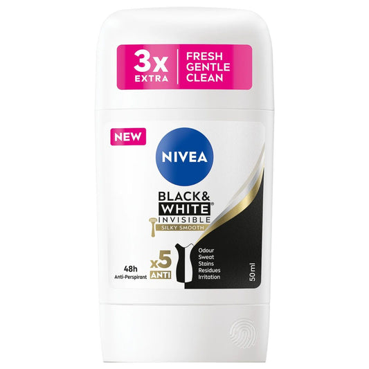 Antiperspirant Stick, Nivea, 50 ml Invisible Bw Silky Smooth