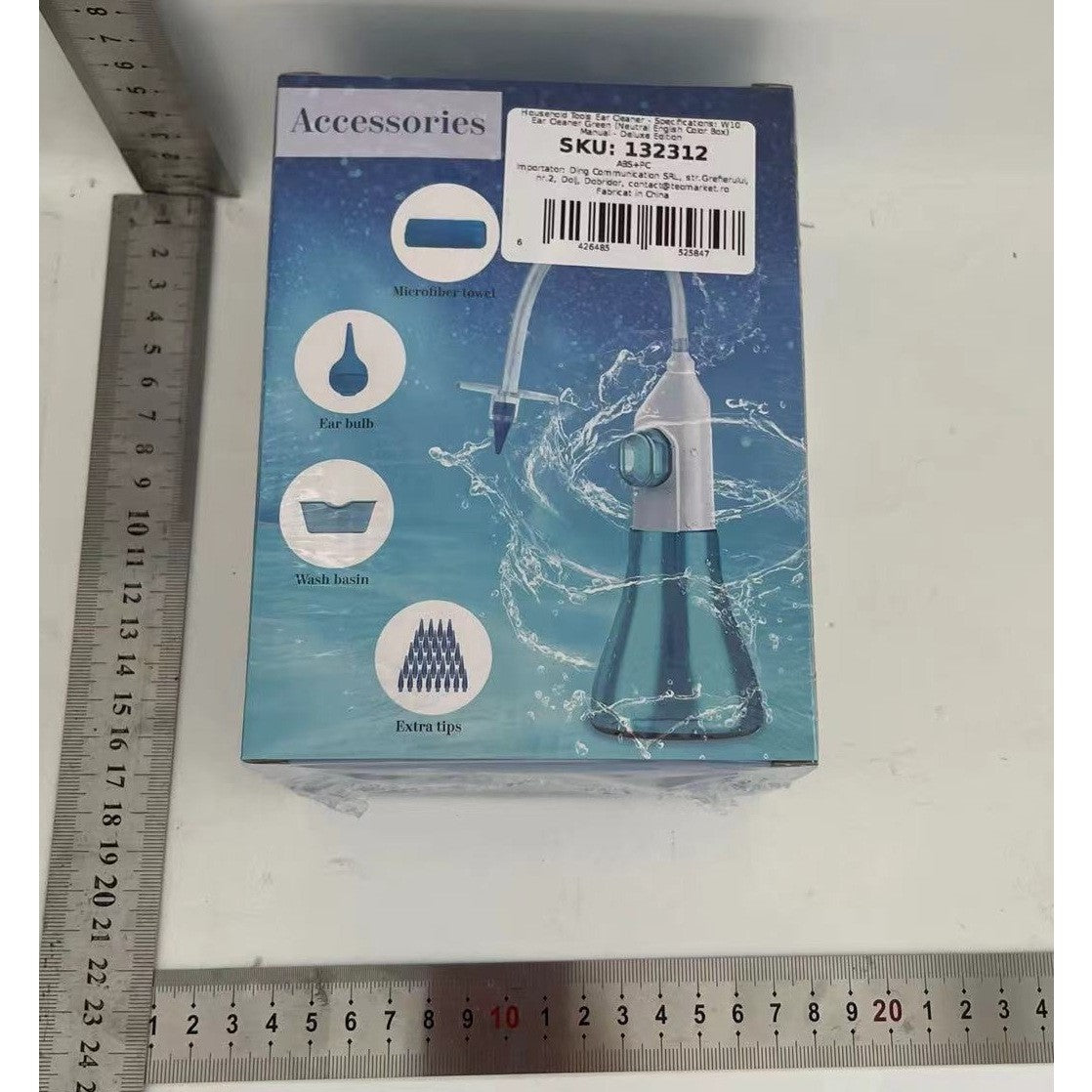 Dispozitiv de Curatare Urechi, Flippy, pentru Indepartare Ceara, Accesorii Incluse, din ABS+PC, Verde