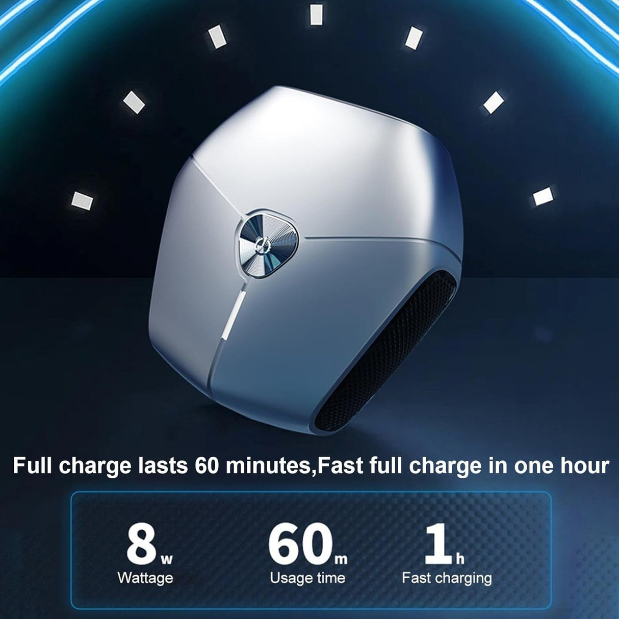 Aparat de Ras Portabil, Vivimall, 8W, Autonomie 60 min, Incarcare Cablu Type C Inclus, Periuta de Curatare, Husa, Reincarcabil, 7.3x7.5x3.3 cm, Gri