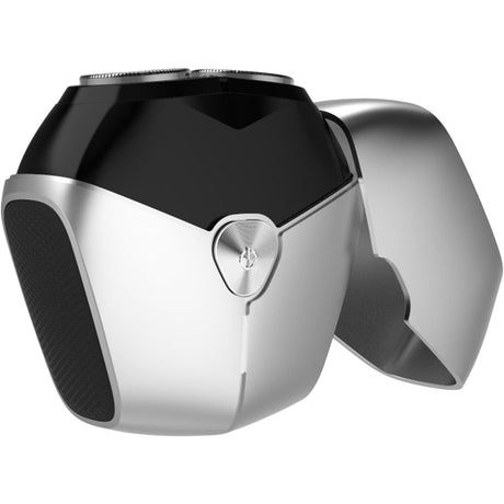 Aparat de Ras Portabil, Vivimall, 8W, Autonomie 60 min, Incarcare Cablu Type C Inclus, Periuta de Curatare, Husa, Reincarcabil, 7.3x7.5x3.3 cm, Gri - vivimall.ro