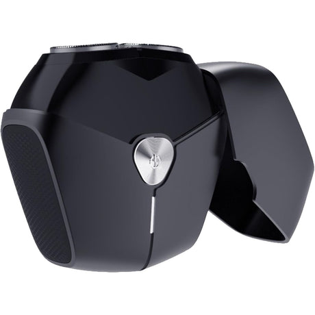 Aparat de Ras Portabil, Vivimall, 8W, Autonomie 60 min, Incarcare Cablu Type C Inclus, Periuta de Curatare, Husa, Reincarcabil, 7.3x7.5x3.3 cm, Negru - vivimall.ro