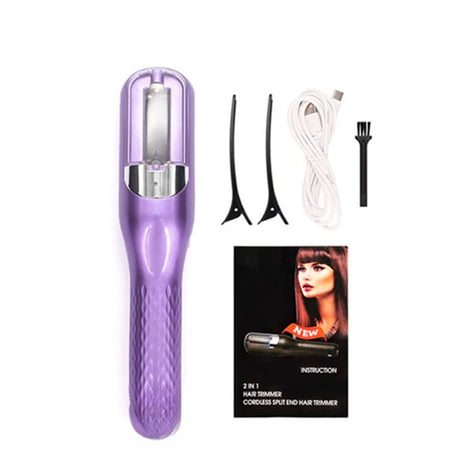 Aparat de Reparare a Varfurilor Despicate, Flippy, Netezirea Firului de Par, din ABS+PC, cu Ioni Negativi, Baterie 500 mAh, 24.8 x 5.3 x 5 cm, Mov