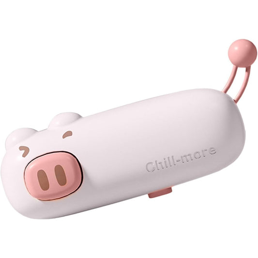 Aparat de Sigilat Ambalaje, Flippy, Incarcare USB Tip C, 400 mAh, 10.2 x 3.7 x 4.3 cm, Model Porc, Roz