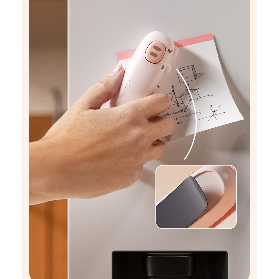 Aparat de Sigilat Ambalaje, Vivimall, Incarcare USB Tip C, 400 mAh, 10.2 x 3.7 x 4.3 cm, Model Ursulet, Maro