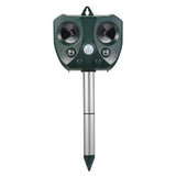 Aparat Solar LED cu Ultrasunete, Vivimall, Repelent pentru Animale Mari si Mici, Lumina Rosie si Alba, Anti Rozatoare, Anti Insecte, 15 x 14 x 24 cm, Verde - vivimall.ro