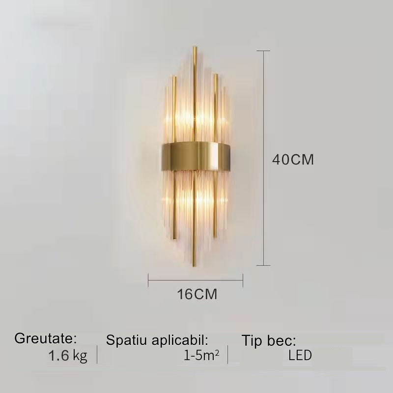 Aplica De Perete, Pentru Interior, Din Otel Inoxidabil Si Sticla, Led