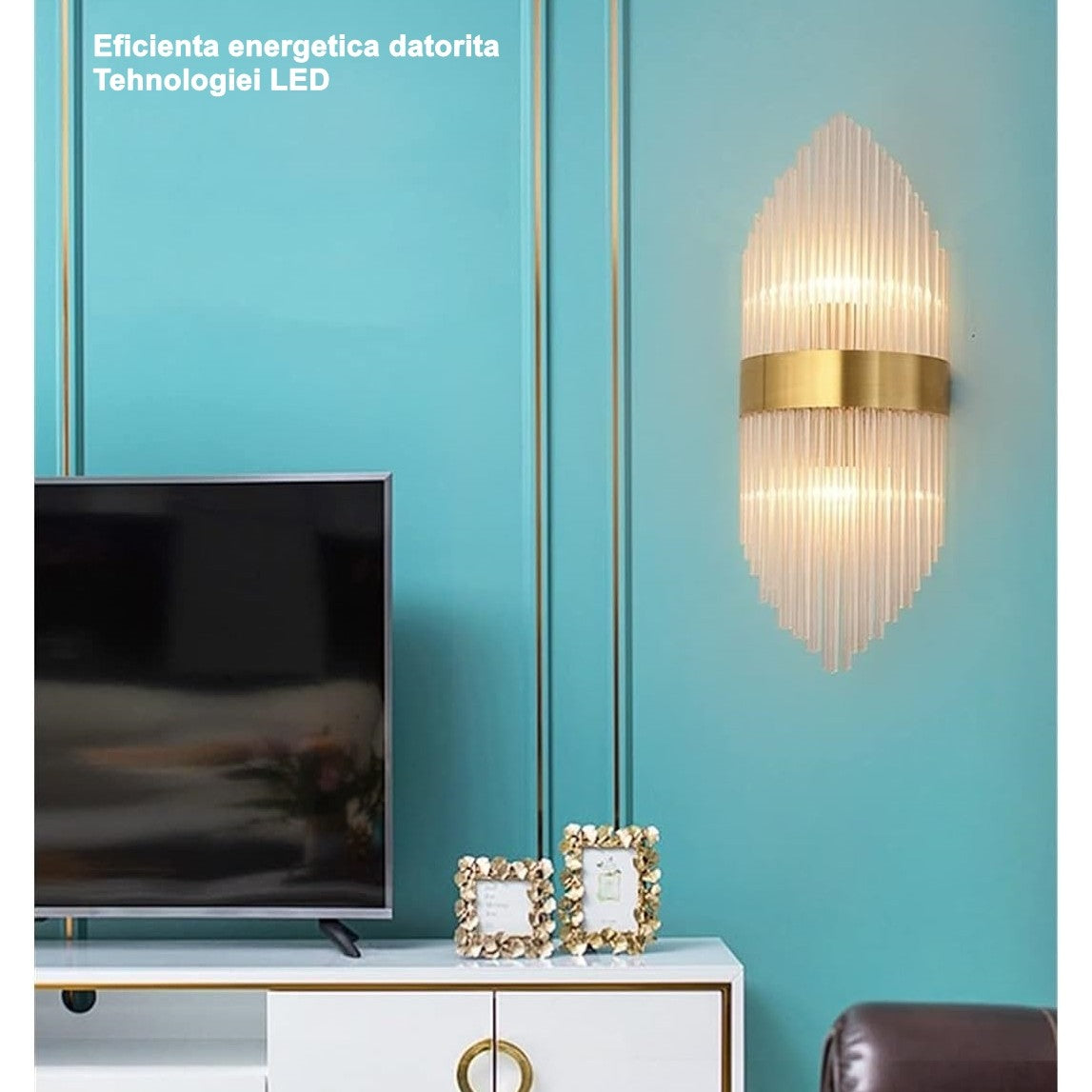 Aplica De Perete, Pentru Interior, Din Otel Inoxidabil Si Sticla, Led