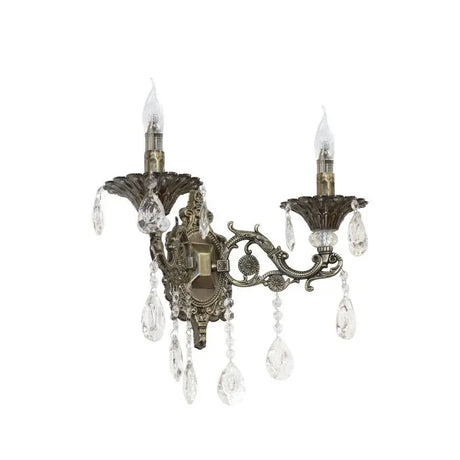 Aplica Perete Sanssouci Royal, 2*E14, Metal Si Cristal - vivimall.ro