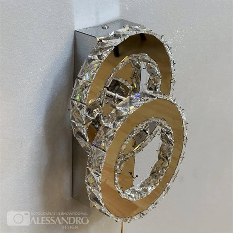 Lustra Led Cu Cristal Jefferson, 2 Cercuri, Lumina Rece/Calda/Neutra - vivimall.ro