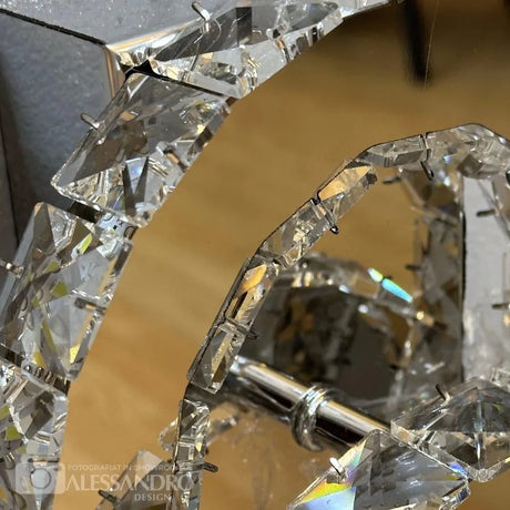 Lustra Led Cu Cristal Jefferson, 2 Cercuri, Lumina Rece/Calda/Neutra - vivimall.ro