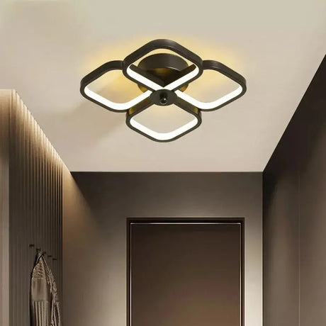 Lustra Led Vertex Tesser, 4 Patrate, Lumina Rece/Calda/Neutra - vivimall.ro