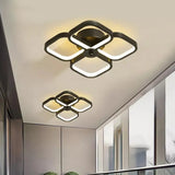 Lustra Led Vertex Tesser, 4 Patrate, Lumina Rece/Calda/Neutra - vivimall.ro