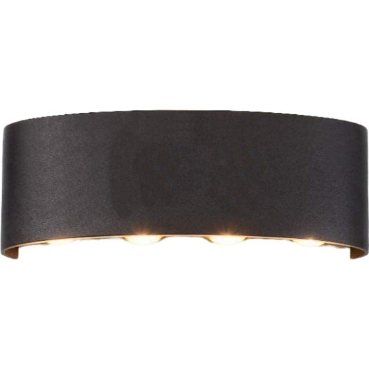 Aplica pentru Perete, Flippy, Interior/Exterior, Rezistenta la Umezeala, 8 W, Aluminiu, Negru, 22x8 cm