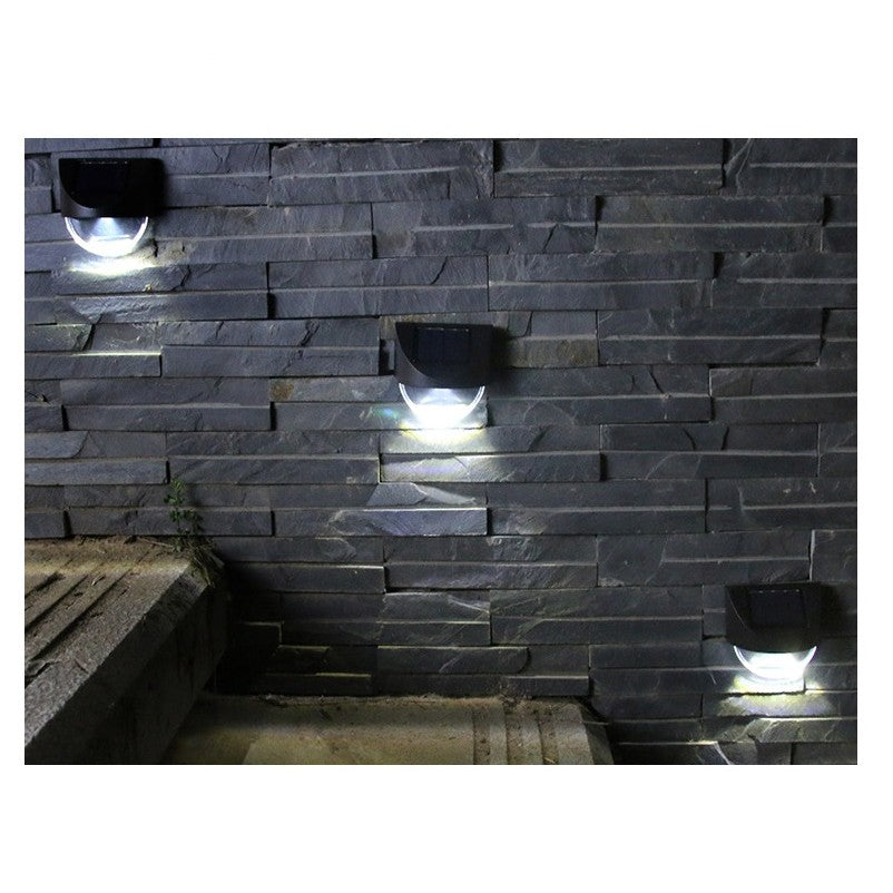 Aplica solara LED Vivimall, ABS/Policarbonat, rezistent la apa IP65, 1 LED, pentru gradina, casa, balcon, terasa, 1.2V, 600mah, 8.8 x 8.5 cm, alb rece