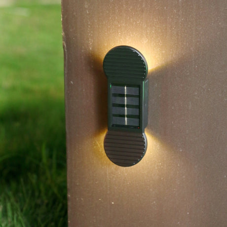 Aplica Solara Led, Abs/Policarbonat, Rezistenta La Apa Ip65, 2 Led-Uri Smd, Pentru Perete, Scari, 1.2V, 600Mah, 16 X 5.9 X 3.3 Cm, Lumina Alb Cald, Negru - vivimall.ro