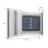 Aplica Solara Led, Abs/Policarbonat, Rezistenta La Apa Ip65, 6 Led-Uri, Pentru Perete, Trepte, Borduri, Terasa, 1.2V, 600Mah, 10 X 6.5 Cm, Doua Moduri De Prindere, Lumina Alb Calda, Gri - vivimall.ro