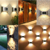 Aplica Solara Led, Abs/Policarbonat, Rezistenta La Apa Ip65, 6 Led-Uri, Pentru Perete, Trepte, Borduri, Terasa, 1.2V, 600Mah, 10 X 6.5 Cm, Doua Moduri De Prindere, Lumina Alb Calda, Gri - vivimall.ro