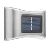 Aplica Solara Led, Abs/Policarbonat, Rezistenta La Apa Ip65, 6 Led-Uri, Pentru Perete, Trepte, Borduri, Terasa, 1.2V, 600Mah, 10 X 6.5 Cm, Doua Moduri De Prindere, Lumina Alb Rece, Gri - vivimall.ro