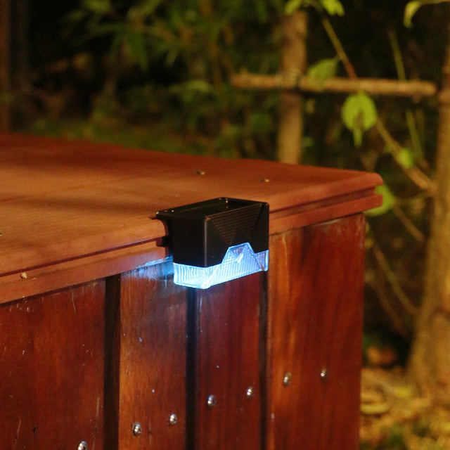 Aplica Solara Led, Abs/Policarbonat, Rezistenta La Apa Ip65, Pentru Trepte, Borduri, Terasa, 1.2V, 600Mah, 7.9 X 5 Cm, Lumina Multicolora, Negru - vivimall.ro