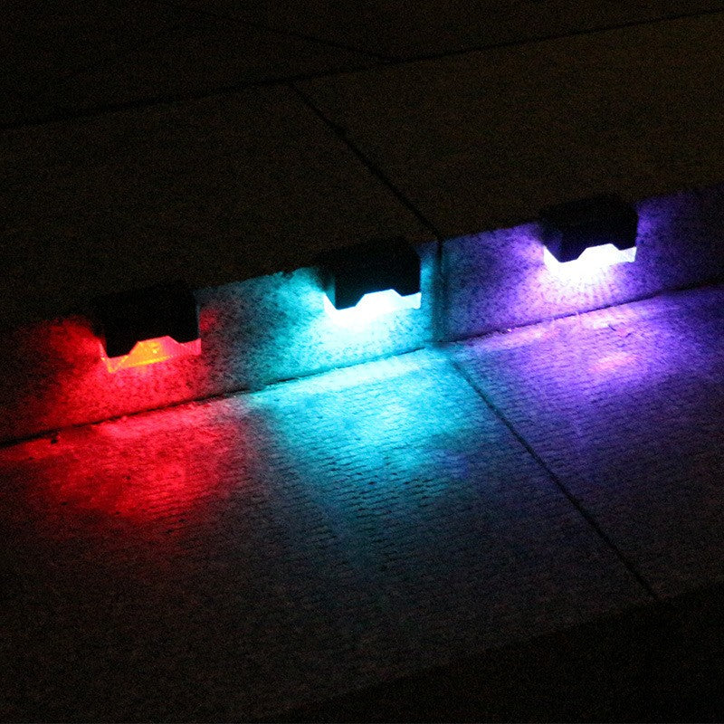 Aplica Solara Led, Abs/Policarbonat, Rezistenta La Apa Ip65, Pentru Trepte, Borduri, Terasa, 1.2V, 600Mah, 7.9 X 5 Cm, Lumina Multicolora, Negru - vivimall.ro