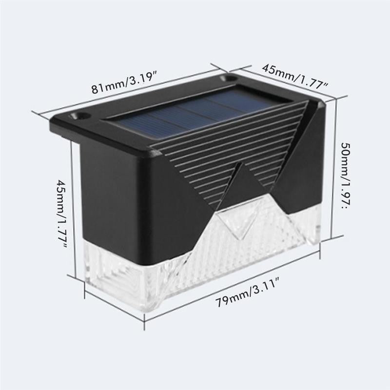 Aplica Solara Led, Abs/Policarbonat, Rezistenta La Apa Ip65, Pentru Trepte, Borduri, Terasa, 1.2V, 600Mah, 7.9 X 5 Cm, Lumina Multicolora, Negru - vivimall.ro