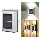 Aplica solara LED Vivimall, ABS/Policarbonat, rezistenta la apa IP65, pentru trepte, borduri, terasa, 1.2V, 600mah, 10 x 7.5 x 3 cm, lumina alb calda, negru