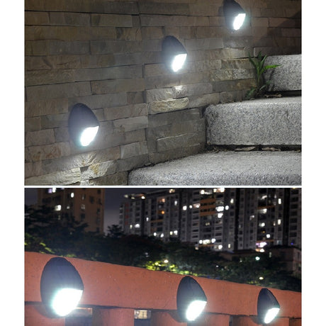 Aplica Solara Led Pentru Perete, In Forma Ovala, 10 Led-Uri, Lumina Puternica, Ip65, 12 X 7.5 Cm, 1.2 V, 300 Mah, Autonomie 8-10 Ore, Alb Rece - vivimall.ro