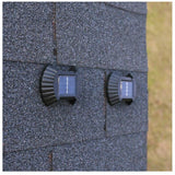 Set 4 Aplice solare LED Bidirectionale pentru perete Flippy, in forma de funda, 8 LED-uri, material ABS si PC, lumina puternica, IP65, 10 x 7.5 cm, baterie 1.2 V, 300 mAh, autonomie 8-10 ore, alb cald