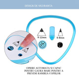 Ascutitoare Electrica cu 2 Gauri, Flippy, Gri, Baterii 4 x AA (neincluse), 7.5 x 7.5 x 7.5 cm, Albastru