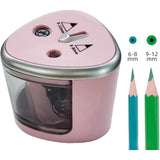 Ascutitoare Electrica cu 2 Gauri, Flippy, Gri, Baterii 4 x AA (neincluse), 7.5 x 7.5 x 7.5 cm, Roz