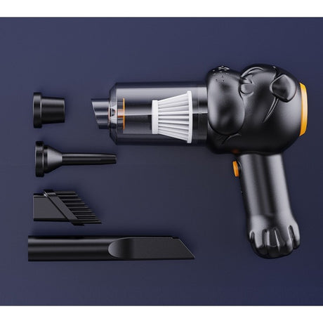 Aspirator Auto 4 in 1 Portabil fara Fir, Vivimall, 120W, Autonomie 1-3 h, 2 Viteze, Aspirare Umeda/Uscata, Functia de Sulfare/Umflare, Negru