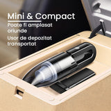 Aspirator Auto cu Incarcare Wireless, Flippy, Aspirator Vacuum pentru Masina Casa, cu dubla utilizare, Putere 120W, 30 x 7.5 x 7.5 cm, Negru - vivimall.ro