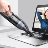 Aspirator Auto cu Incarcare Wireless, Flippy, Aspirator Vacuum pentru Masina Casa, cu dubla utilizare, Putere 120W, 30 x 7.5 x 7.5 cm, Negru - vivimall.ro