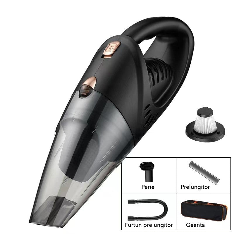 Aspirator Auto, Vivimall, pentru interiorul Automobilului, putere Turbo, alimentare DC 12 V, 42 x 14 cm, Negru