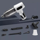 Aspirator Auto Tip Pistol, Vivimall, Aspirator cu Aspirare si Suflare, pentru Casa Masina, Multifunctional fara Fir, incarcare 4000mAh, Alb - vivimall.ro