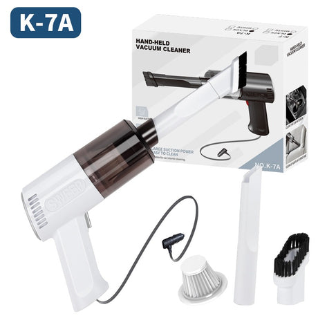 Aspirator Portabil Auto, Vivimall, Tip Pistol K7A, Pentru Casa si Masina, Cablu Auto, 36 x 17 cm, Alb