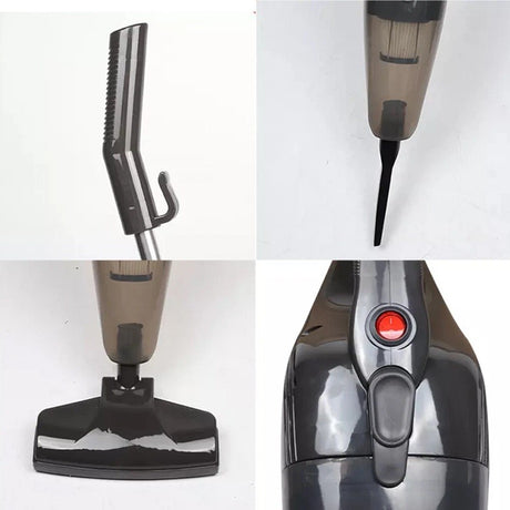 Aspirator Vertical 2in1, Vivimall, Fara Sac, 2 Capete, de Mana, Filtrare Multipla, 95 x 24.5 cm, Negru - vivimall.ro
