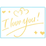 Autocolant I love You, Vivimall, Tematica Iubire, 21x29 cm, Auriu