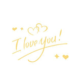 Autocolant I love You, Vivimall, Tematica Iubire, 21x29 cm, Auriu