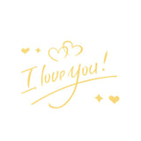 Autocolant I love You, Vivimall, Tematica Iubire, 21x29 cm, Auriu